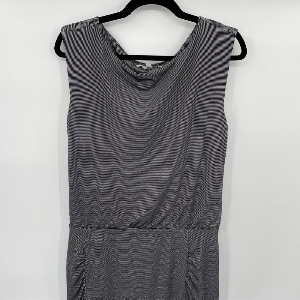 Athleta Dark Gray Striped Knit Athletic Dress - Picture 2 of 14